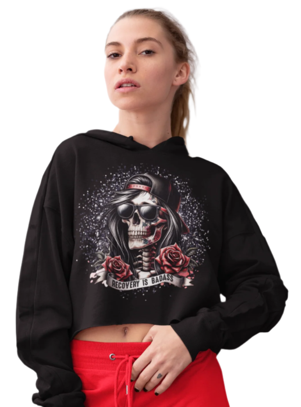 Recovery is Badass Crop Hoodie