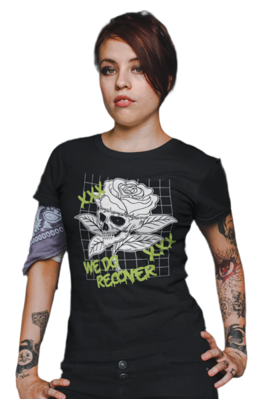 Recovery T-Shirt | Recovery Merch Store | We Do Recover Rose Skull