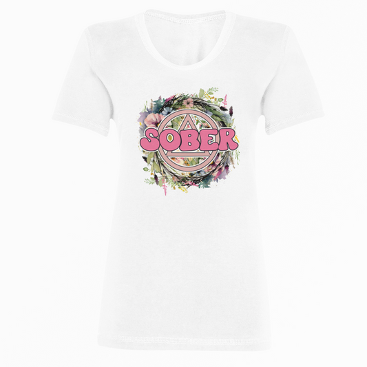 Women's Sober Floral Tee