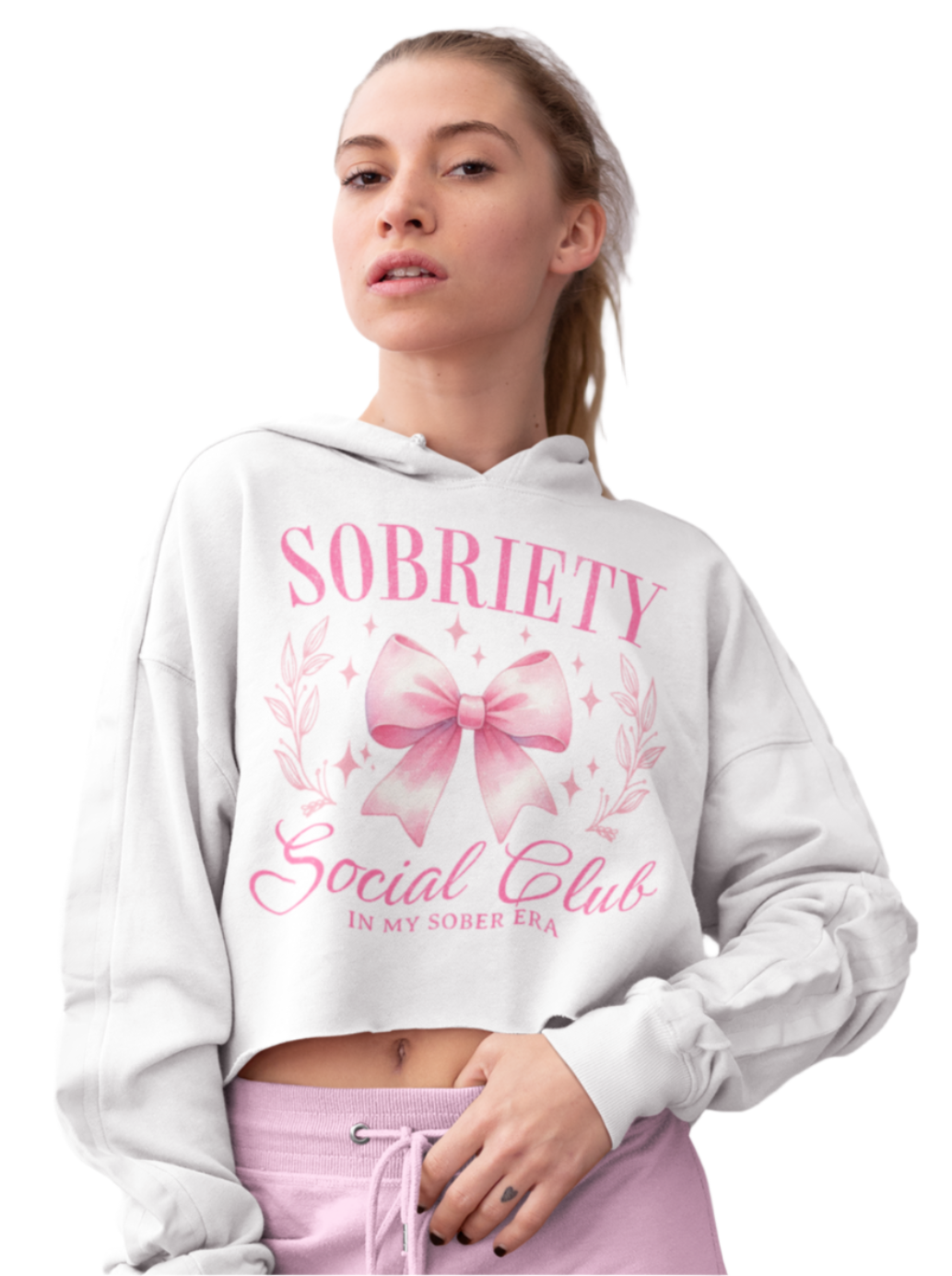 Sobriety Social Club Crop Hoodie
