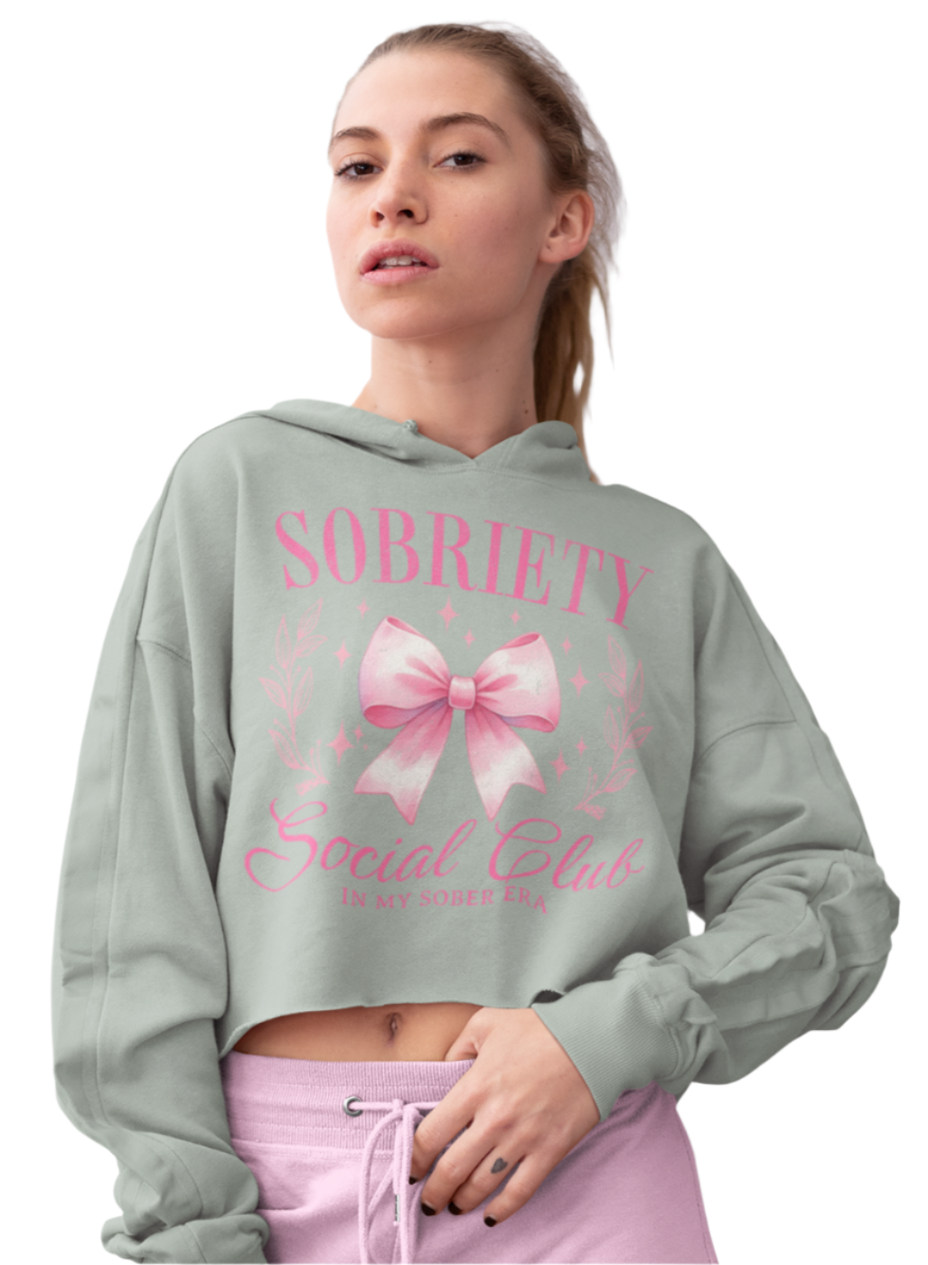 Sobriety Social Club Crop Hoodie