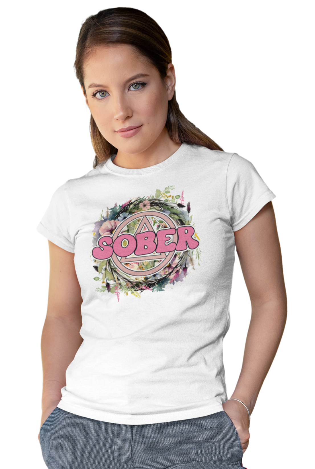 Women's Sober Floral Tee