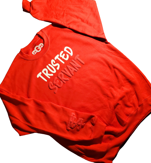 Trusted Servant Puff Unisex Sweatshirt Red/ White